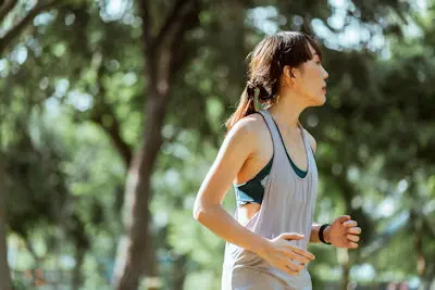 Woman running in the park
